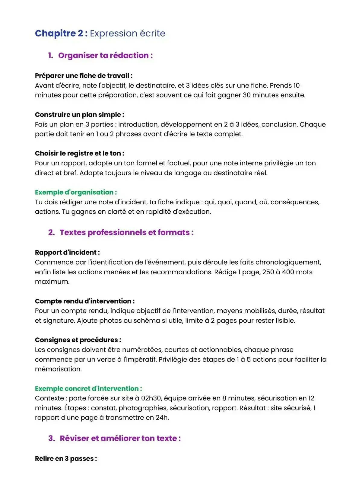 Example Fiche de Révision Bac Pro MS